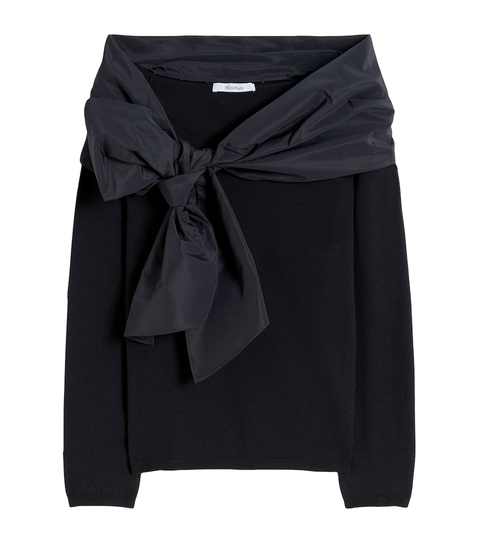 Wool-Blend Bow-Detail Top