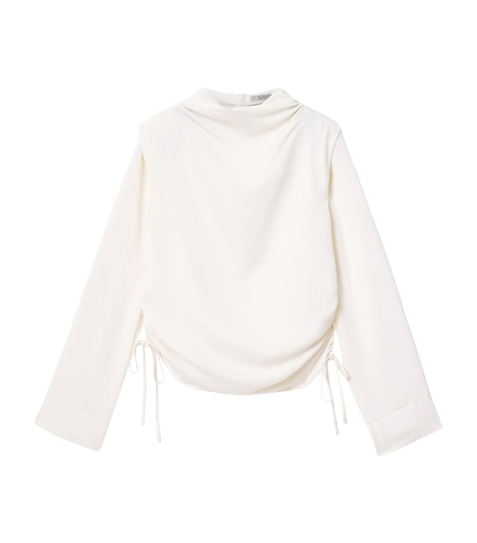 AllSaints Womens Long-Sleeve Leslie Top Antique White