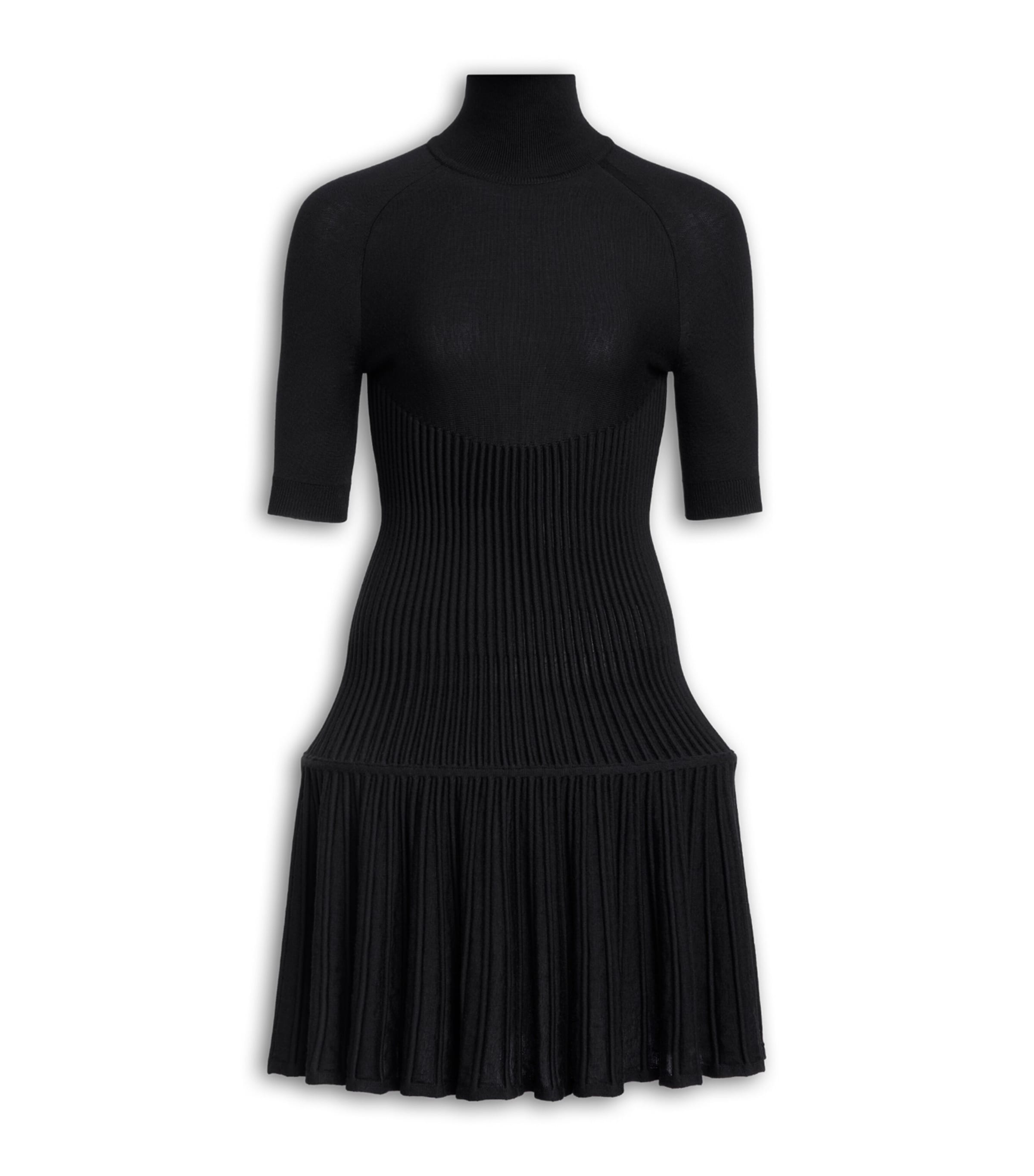 Alaïa Womens Wool-Blend Crinoline Mini Dress Noir Alaia