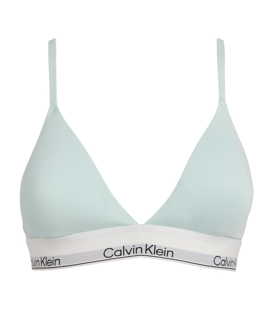 Calvin Klein Womens Cotton-Blend Icon Lined Bralette The Mint