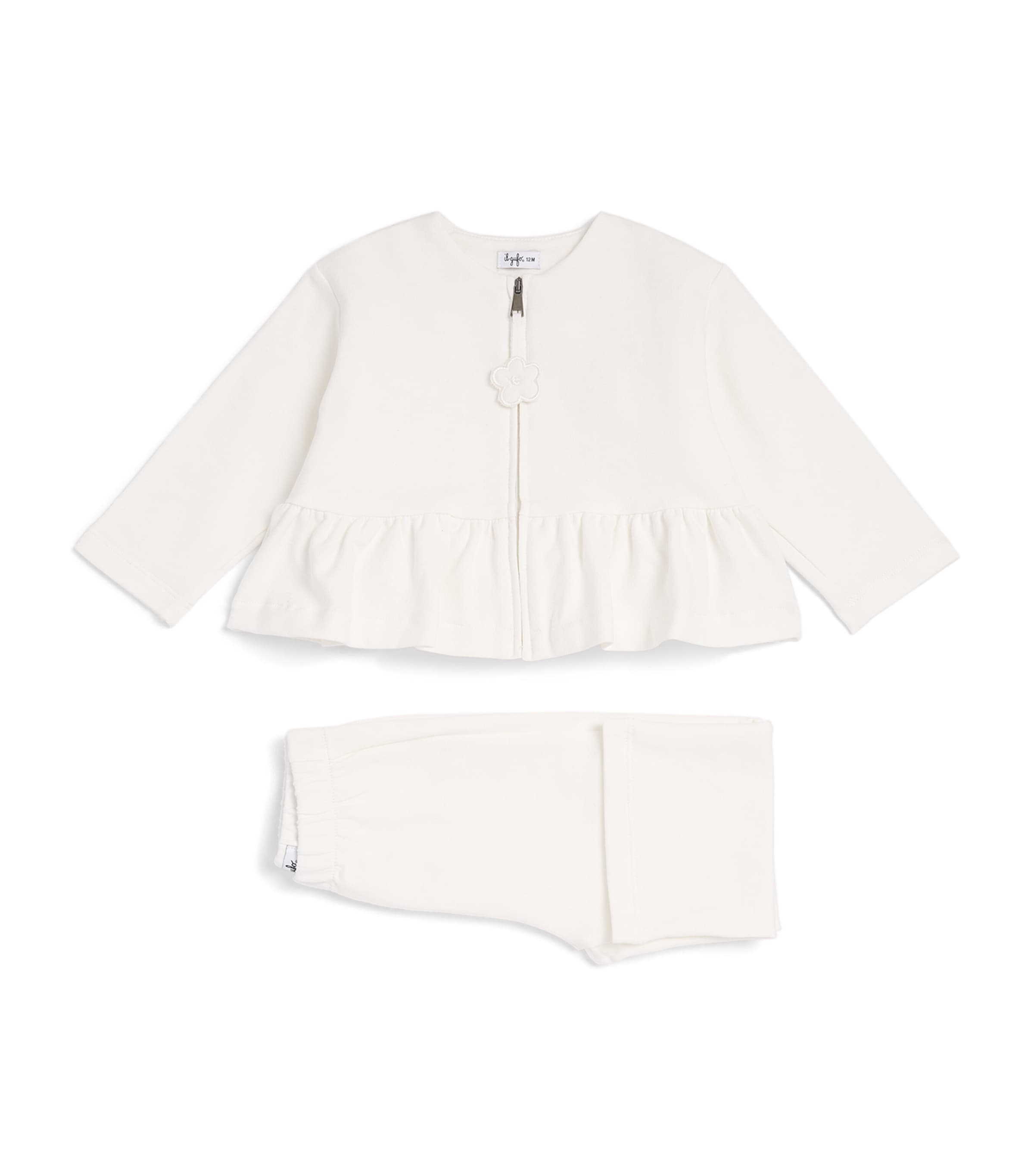 Il Gufo Stretch-Cotton Sweatshirt and Trousers Set (6 Months-6 Years) Milk