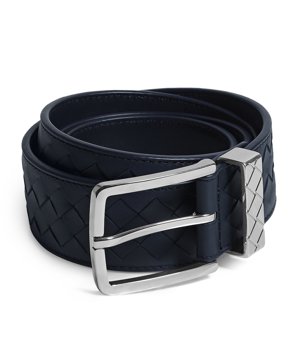 Bottega Veneta Leather Intrecciato Loop Belt