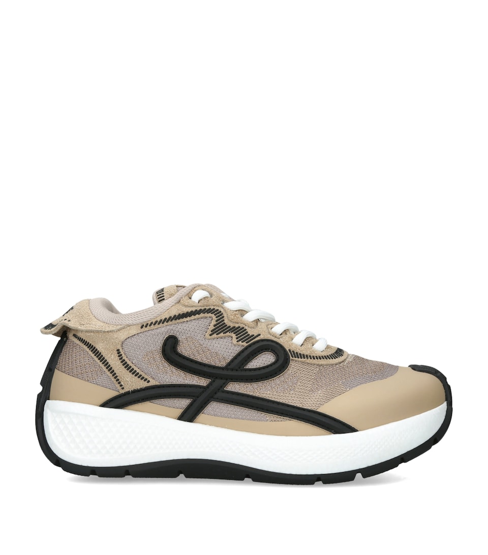 LOEWE Suede Pogo Sneakers Beige Oth