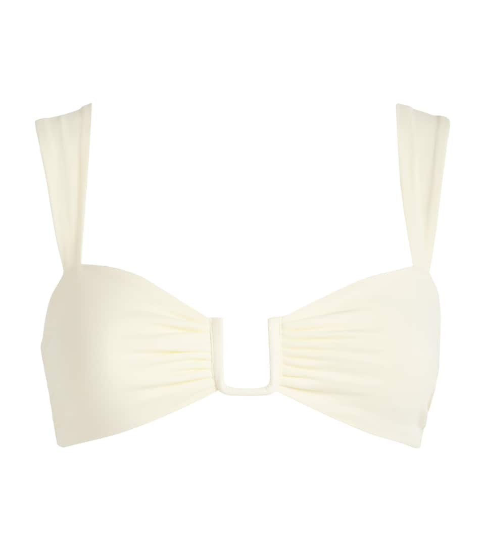 AWAY THAT DAY Womens Cannes Bikini Top Ivory