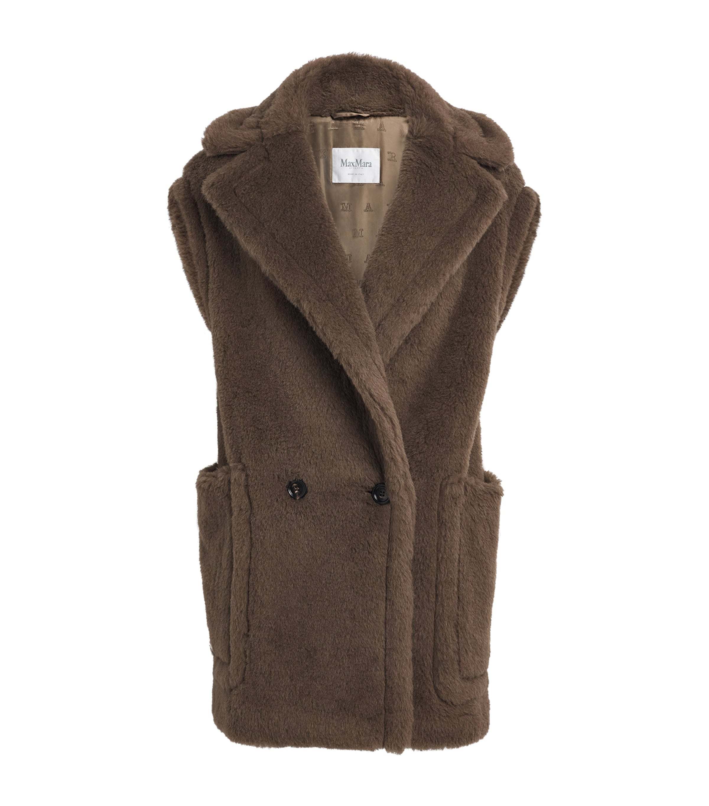 Alpaca-Wool-Silk Sleeveless Coat