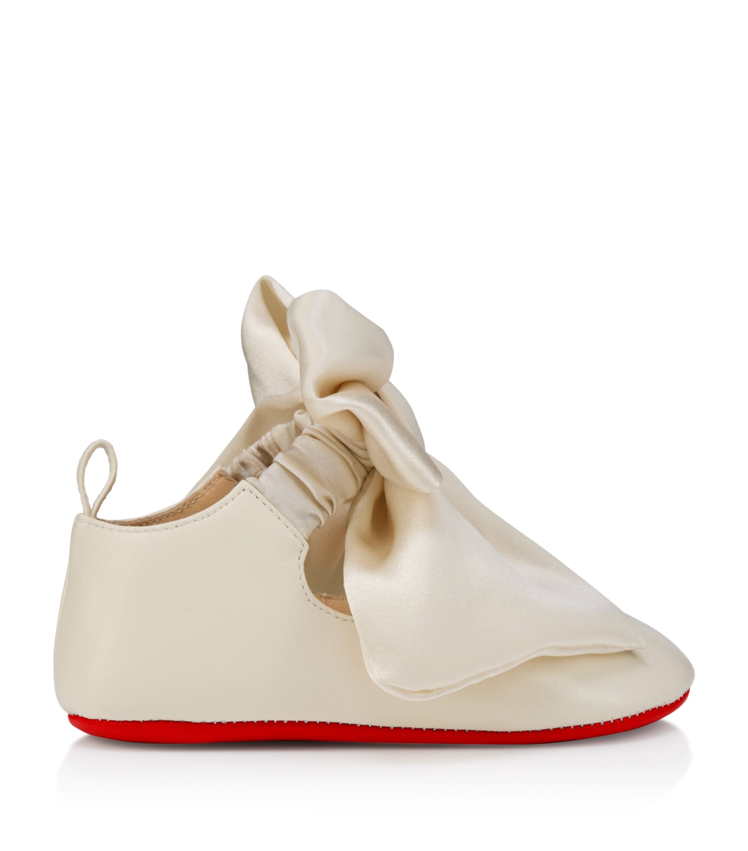 Christian Louboutin Kids Lou Babe Nodo Leather Ballet Flats
