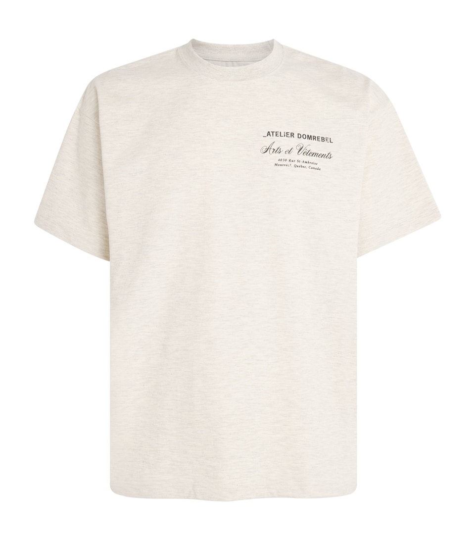 DOMREBEL Mens Cotton Arts Vetements T-Shirt Greige
