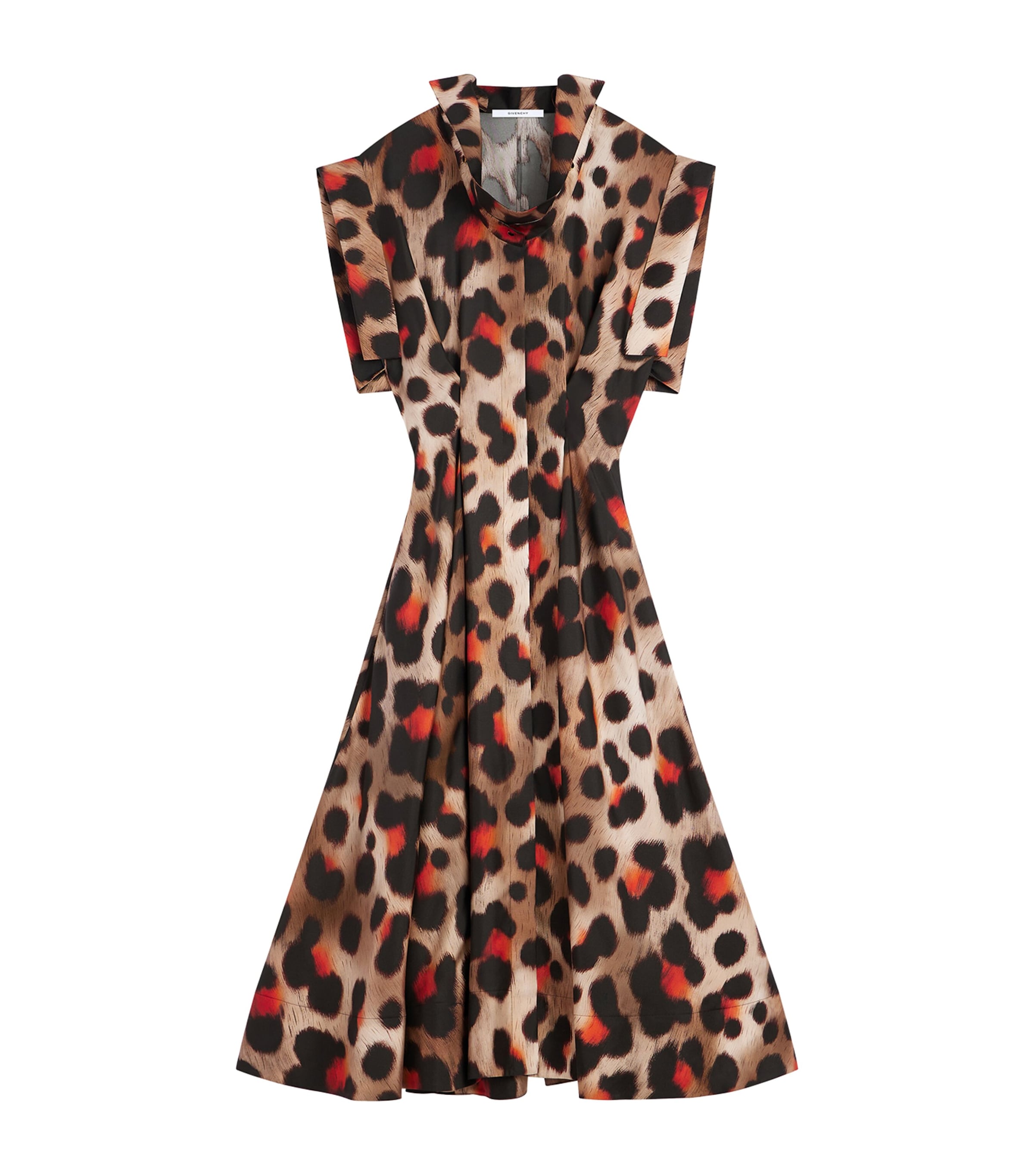 Givenchy Womens Silk Leopard Print Midi Dress