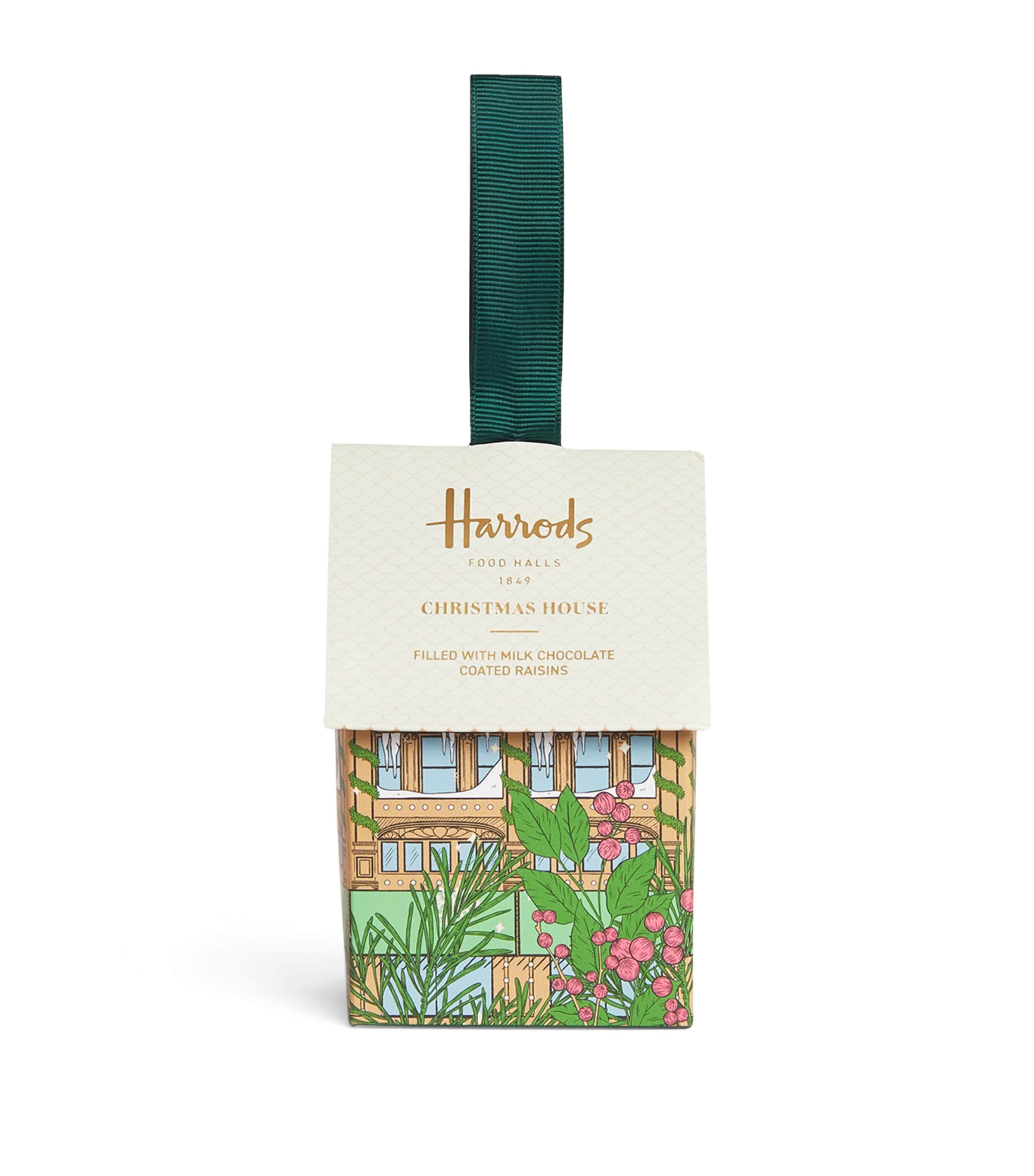 Harrods Christmas House Filled with Milk Chocolate-Coated Raisins (90g)