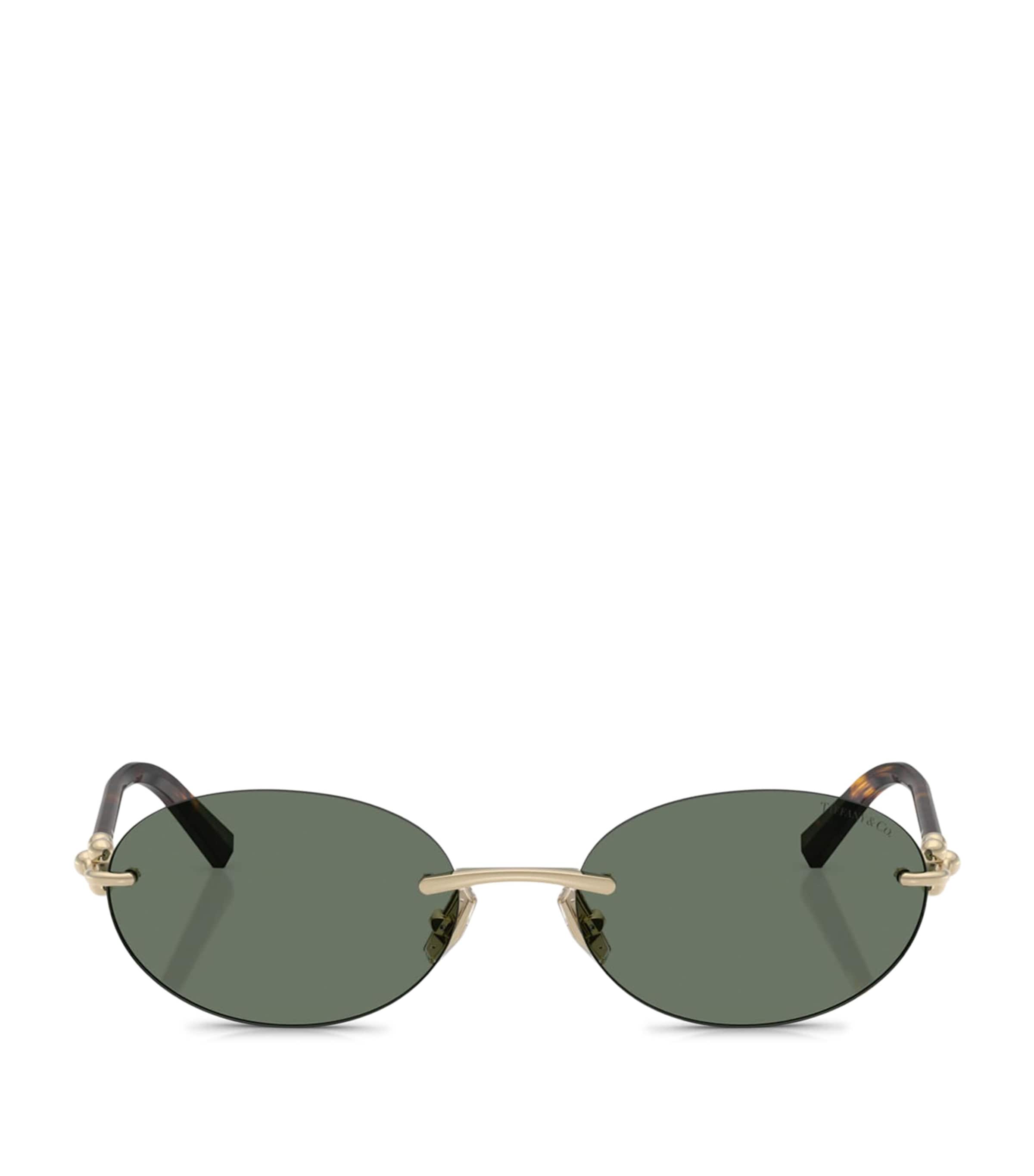 Tiffany & Co. Metal TF3104D Oval Sunglasses Gold