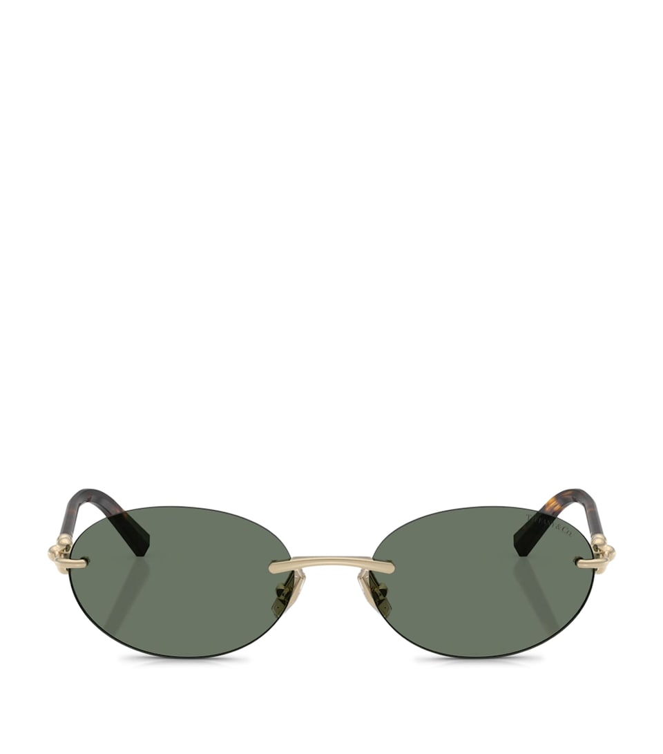 Tiffany & Co. Metal TF3104D Oval Sunglasses Gold