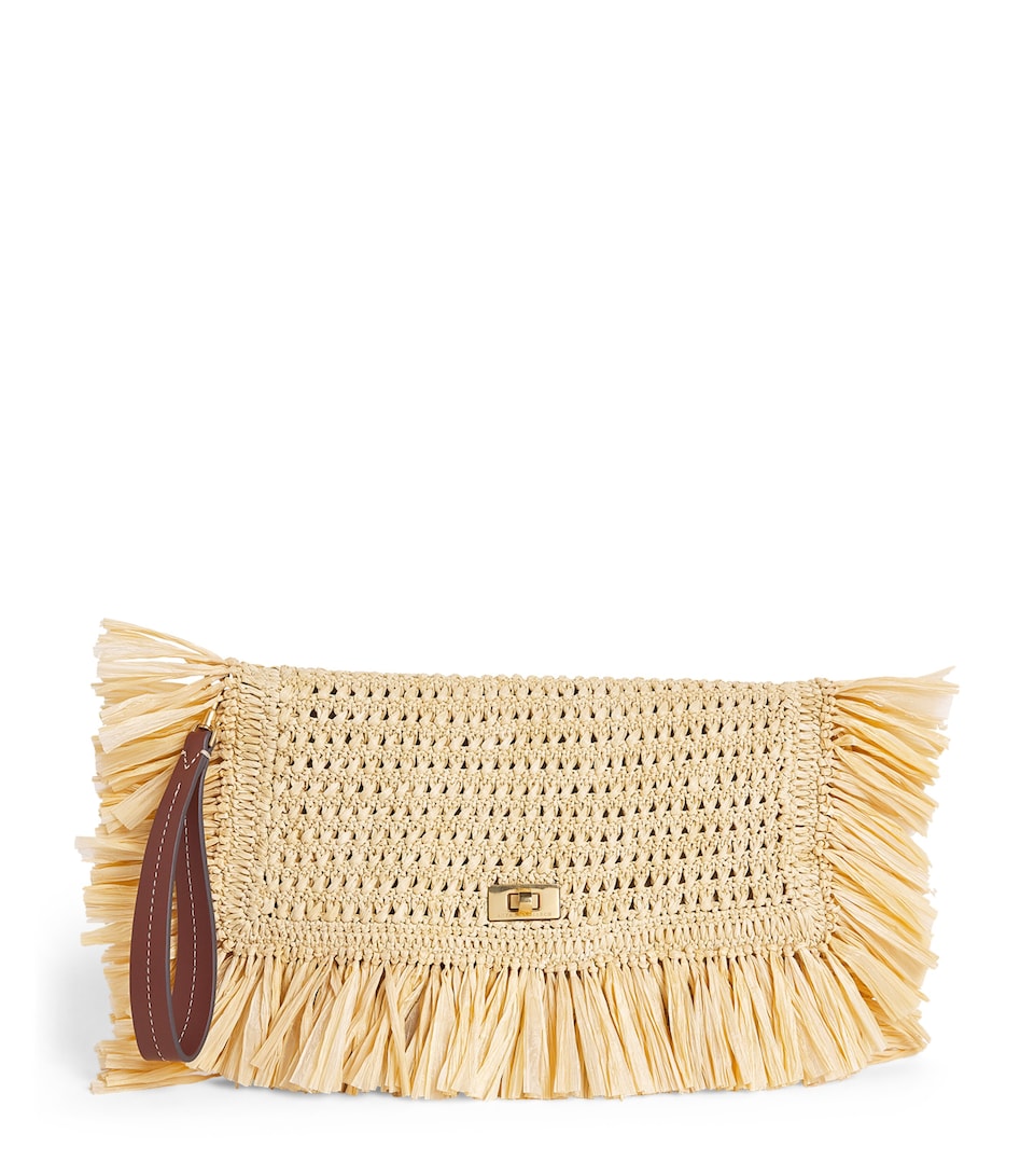 Oversized Raffia Clutch Bag