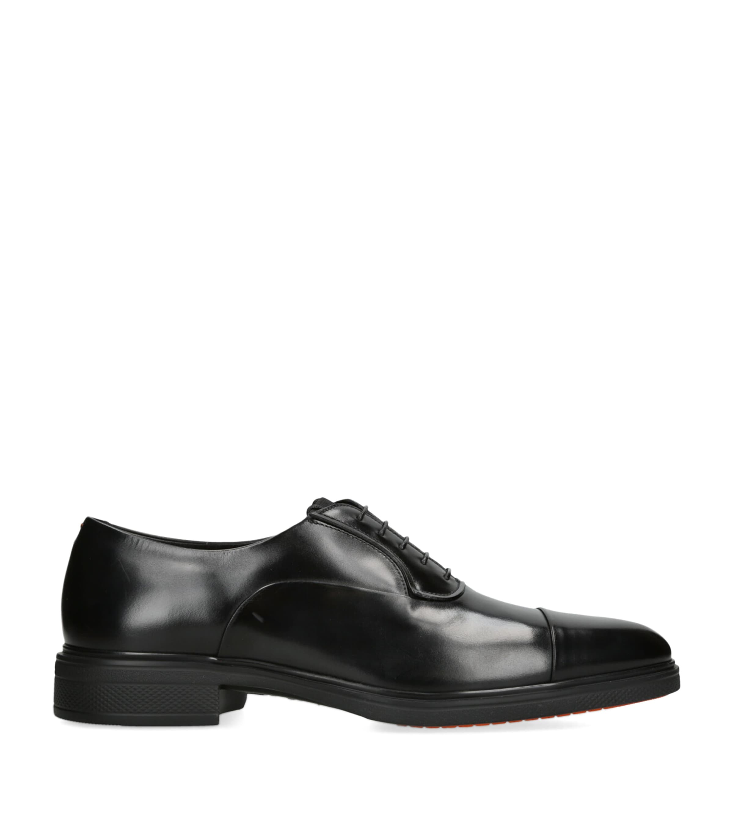 Santoni Leather Easy Oxford Shoes Black