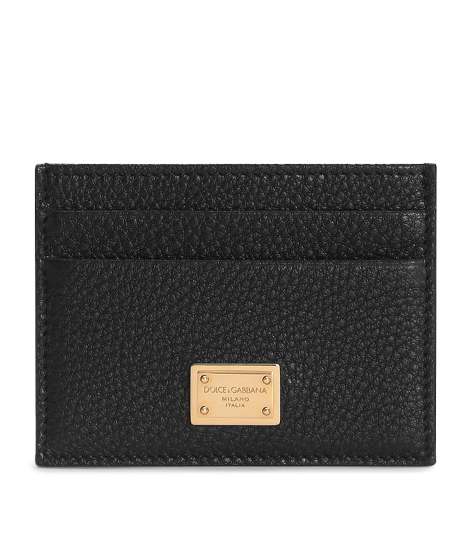 Dolce&Gabbana Leather Logo Plaque Card Holder Black