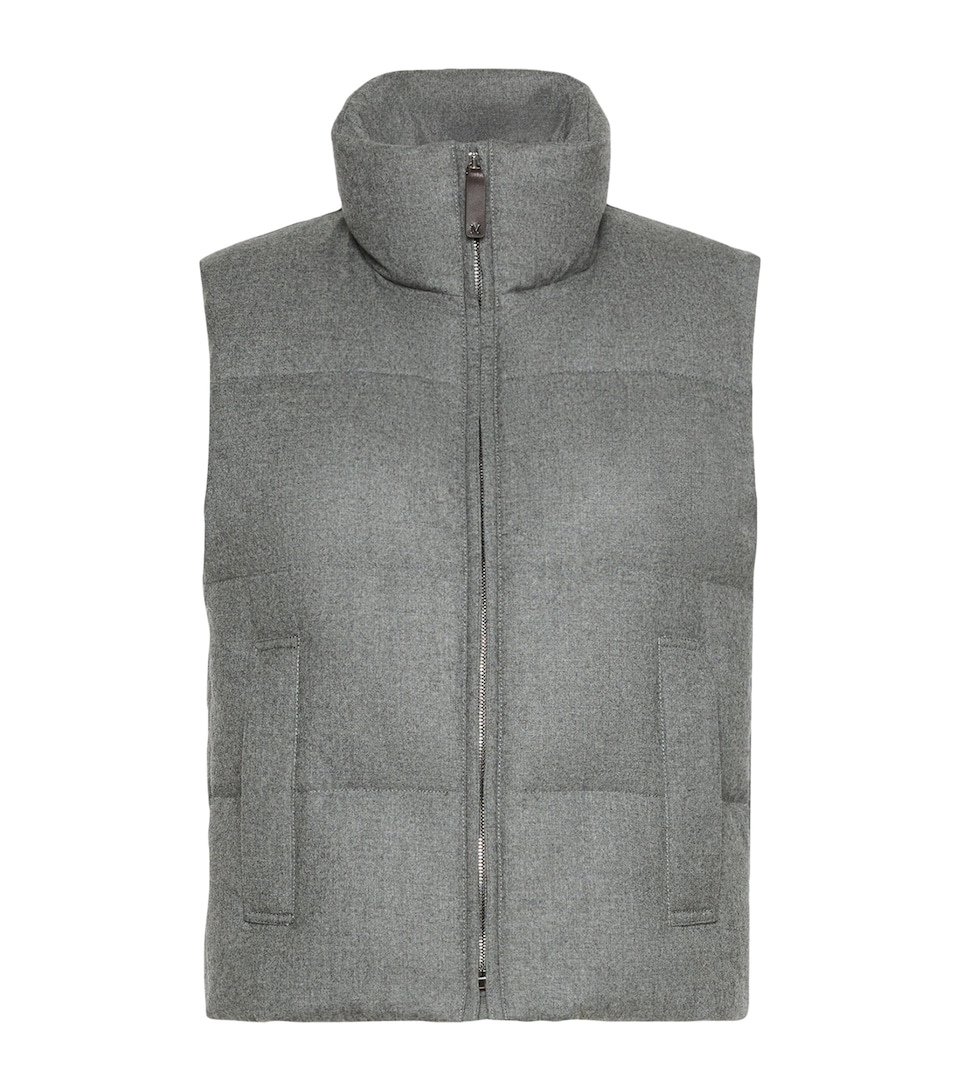Max Mara Womens Stretch-Cashmere Down Gilet Medium Grey