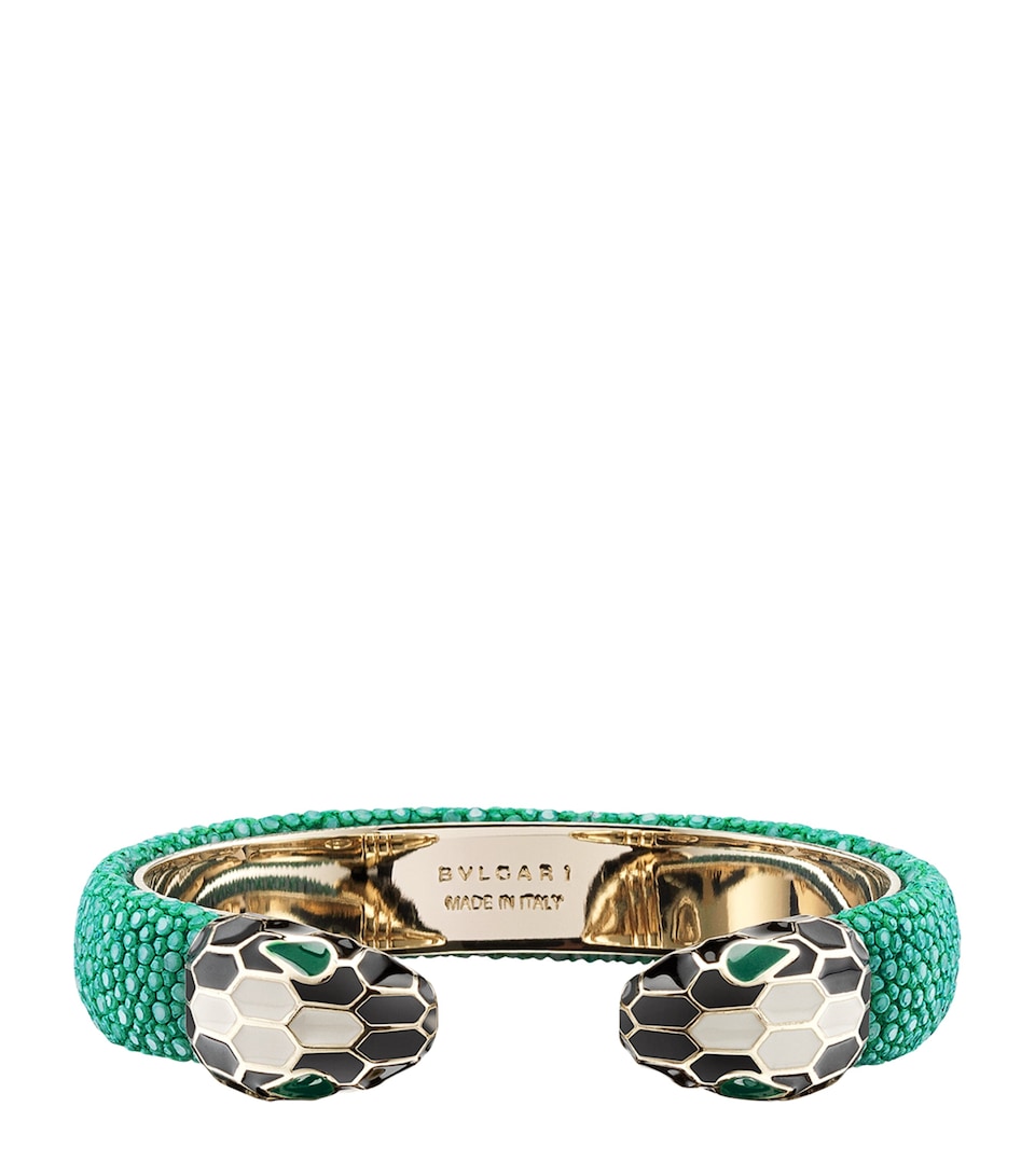 Leather Serpenti Forever Bangle (Medium)