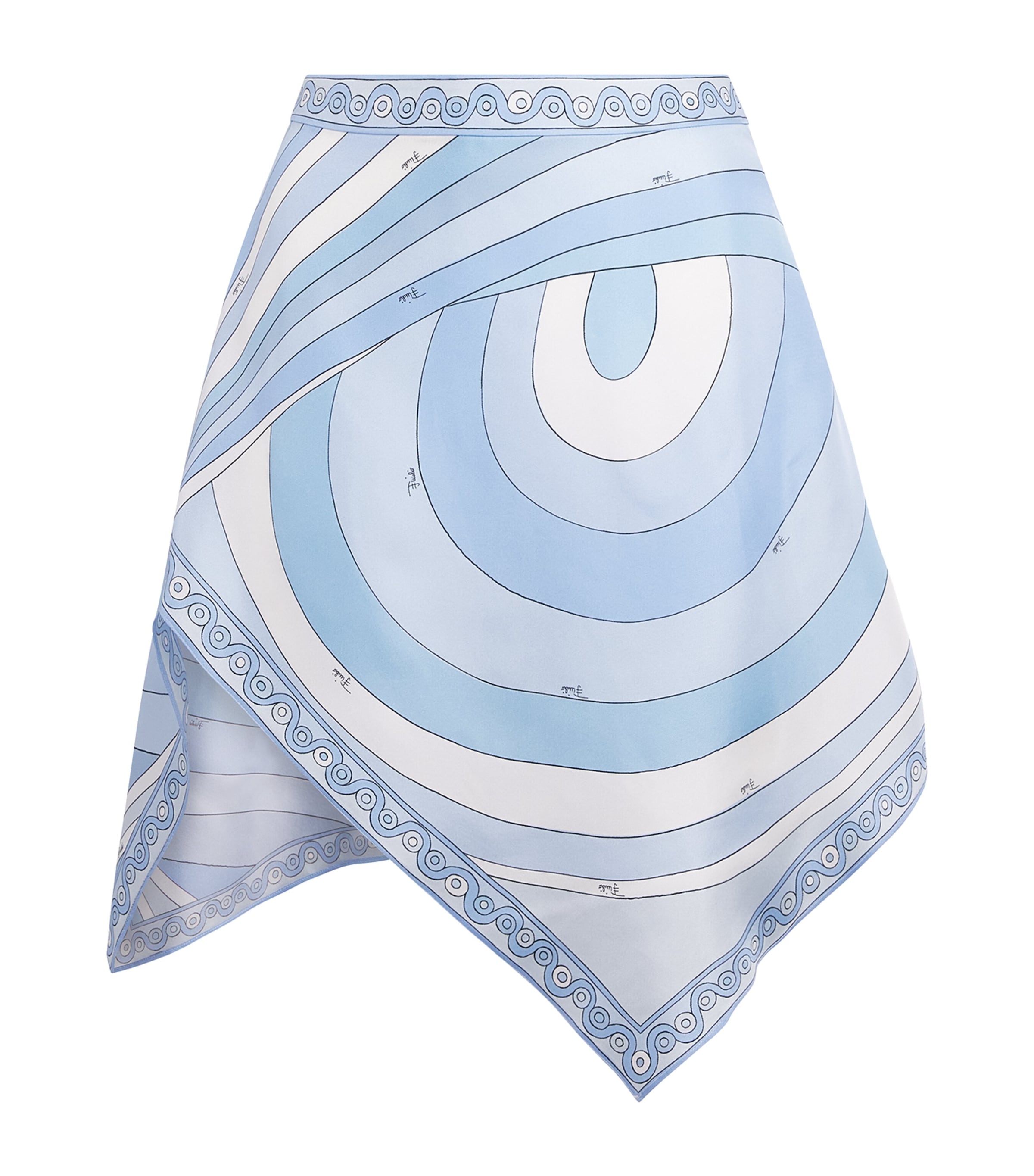 PUCCI Womens Silk Orchidee Scarf Mini Skirt Pale