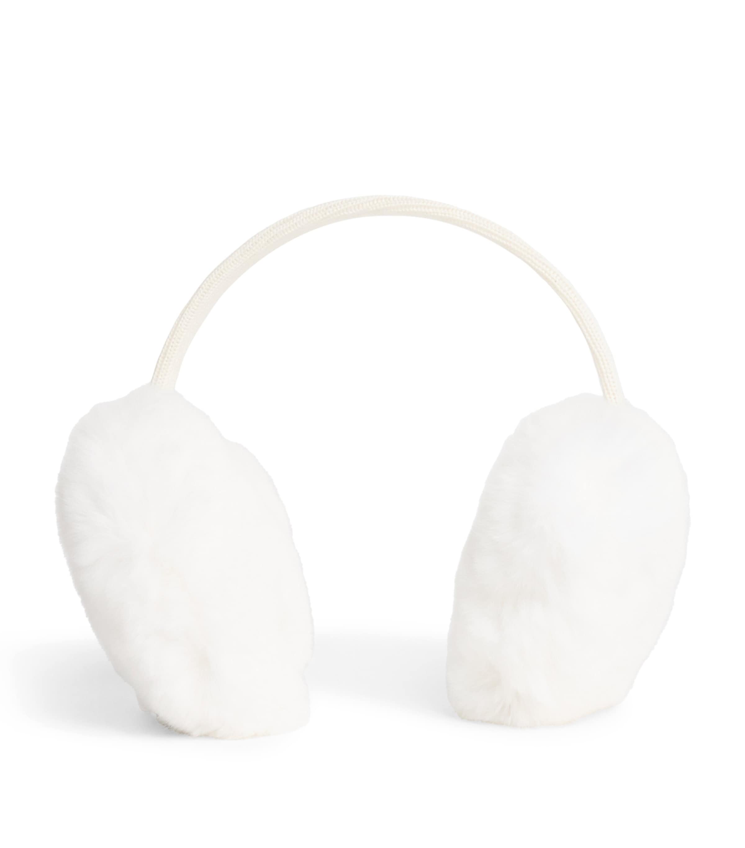 Yves Salomon Enfant Rabbit Fur Knitted Earmuffs
