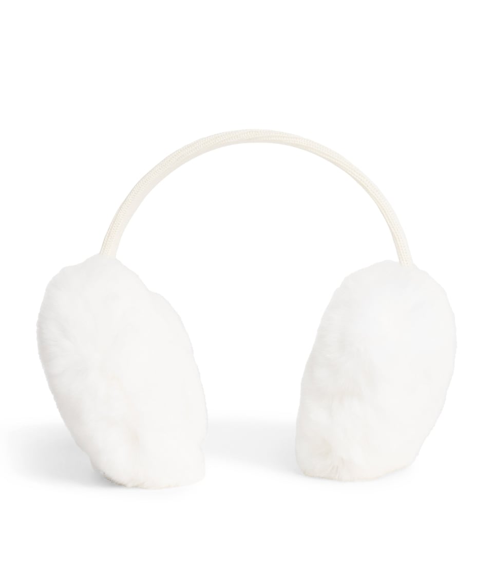 Yves Salomon Enfant Rabbit Fur Knitted Earmuffs