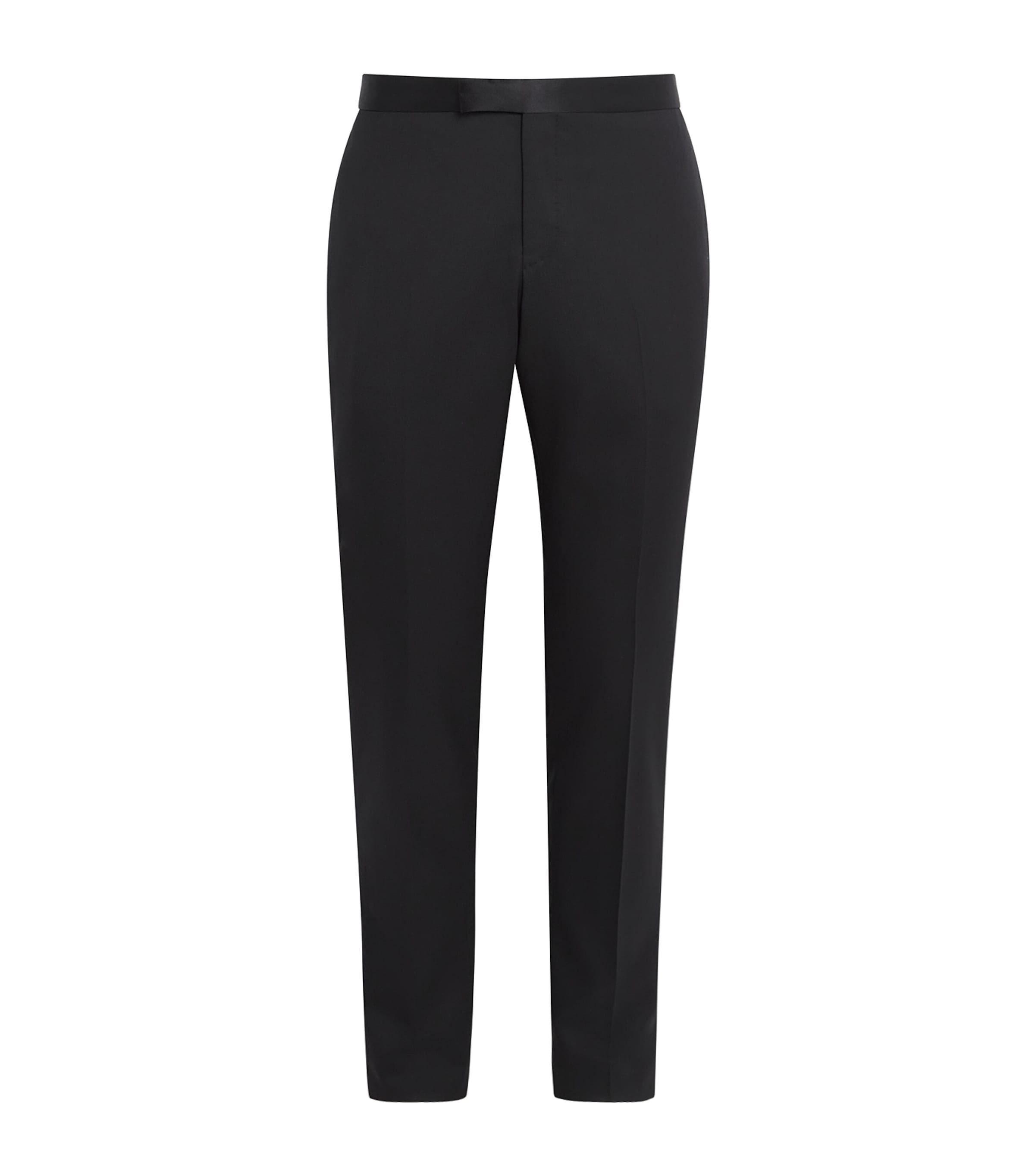 Pal Zileri Mens Wool Satin-Trim Trousers Black