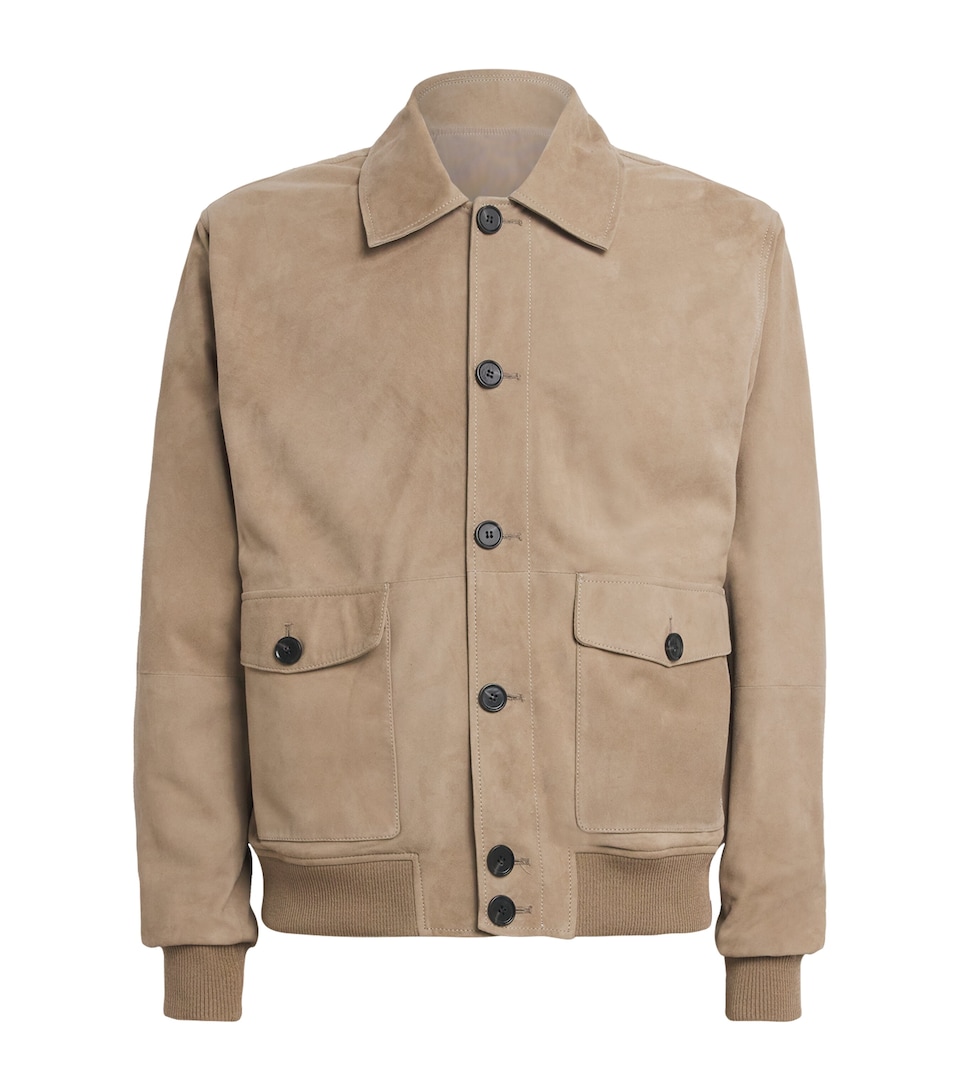 Arma Mens Suede Reversible Tomme Jacket Grey Taupe