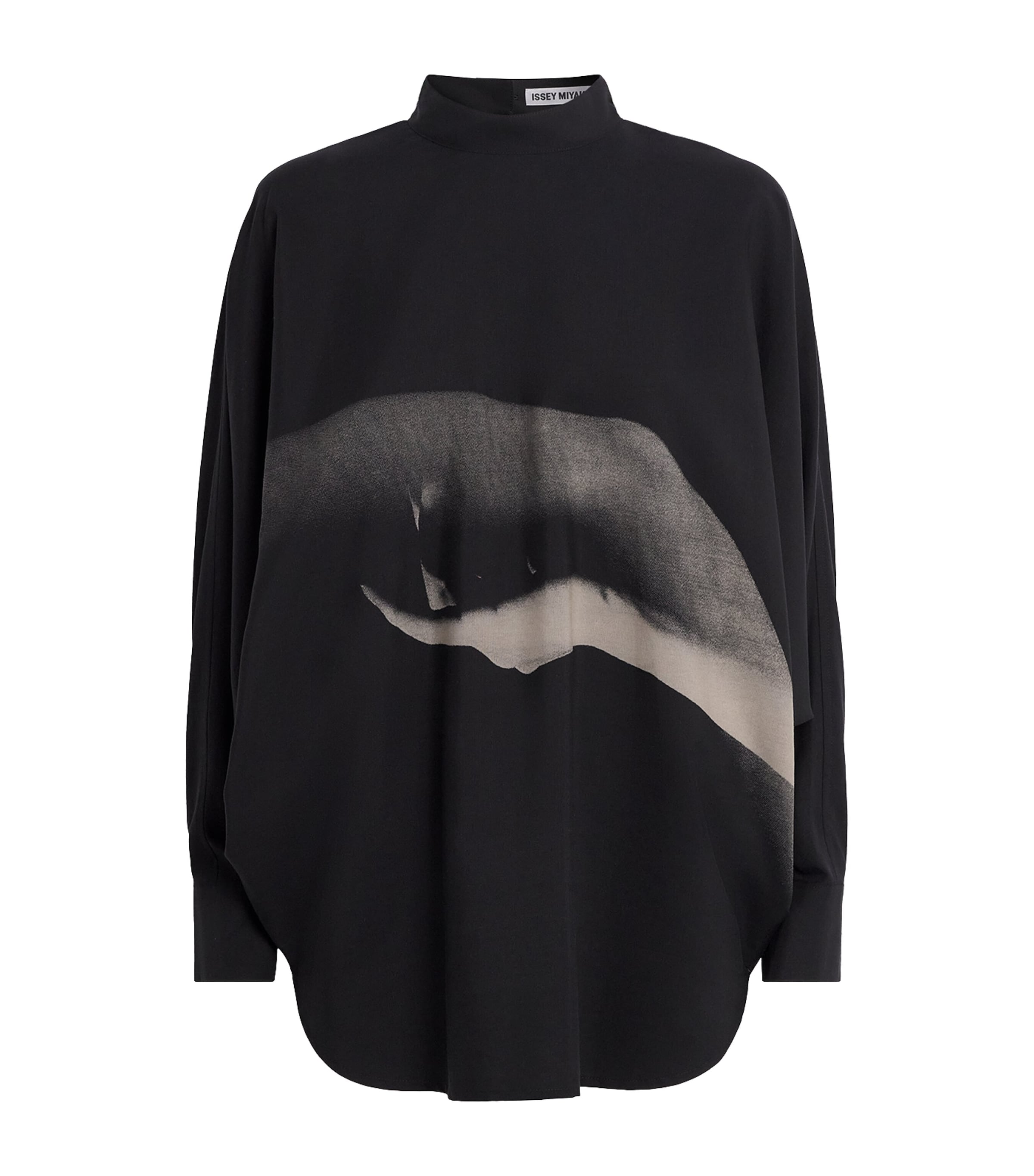Issey Miyake Womens Hands of Lover Print Shirt Black Hued