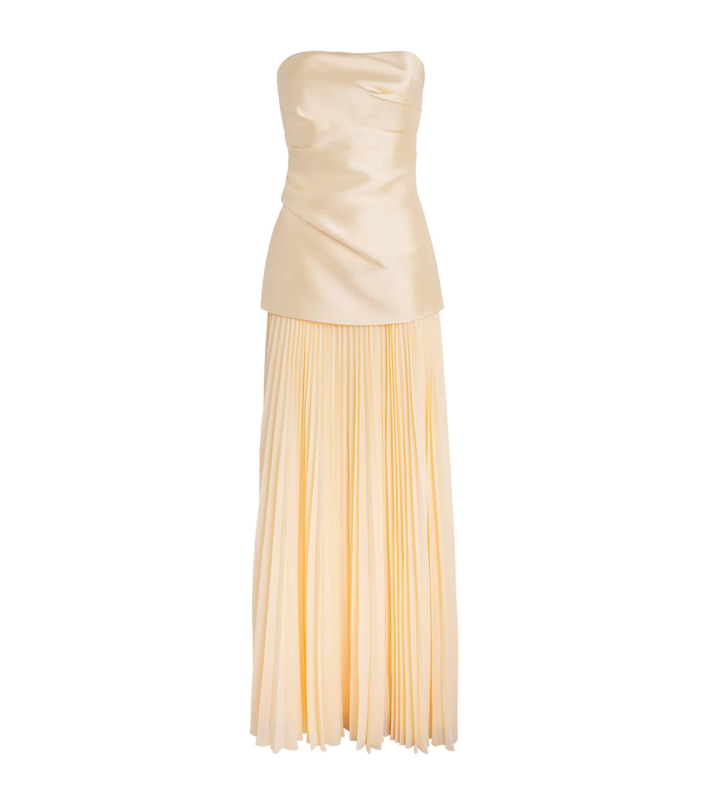 Solace London Womens Strapless Pleated Claudette Gown Pearl