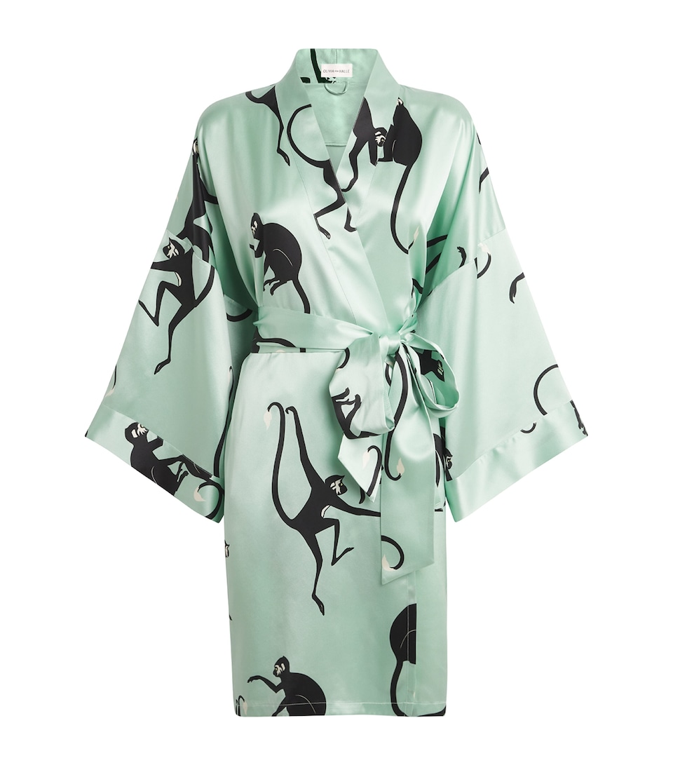 Silk Monkey Print Mimi Robe