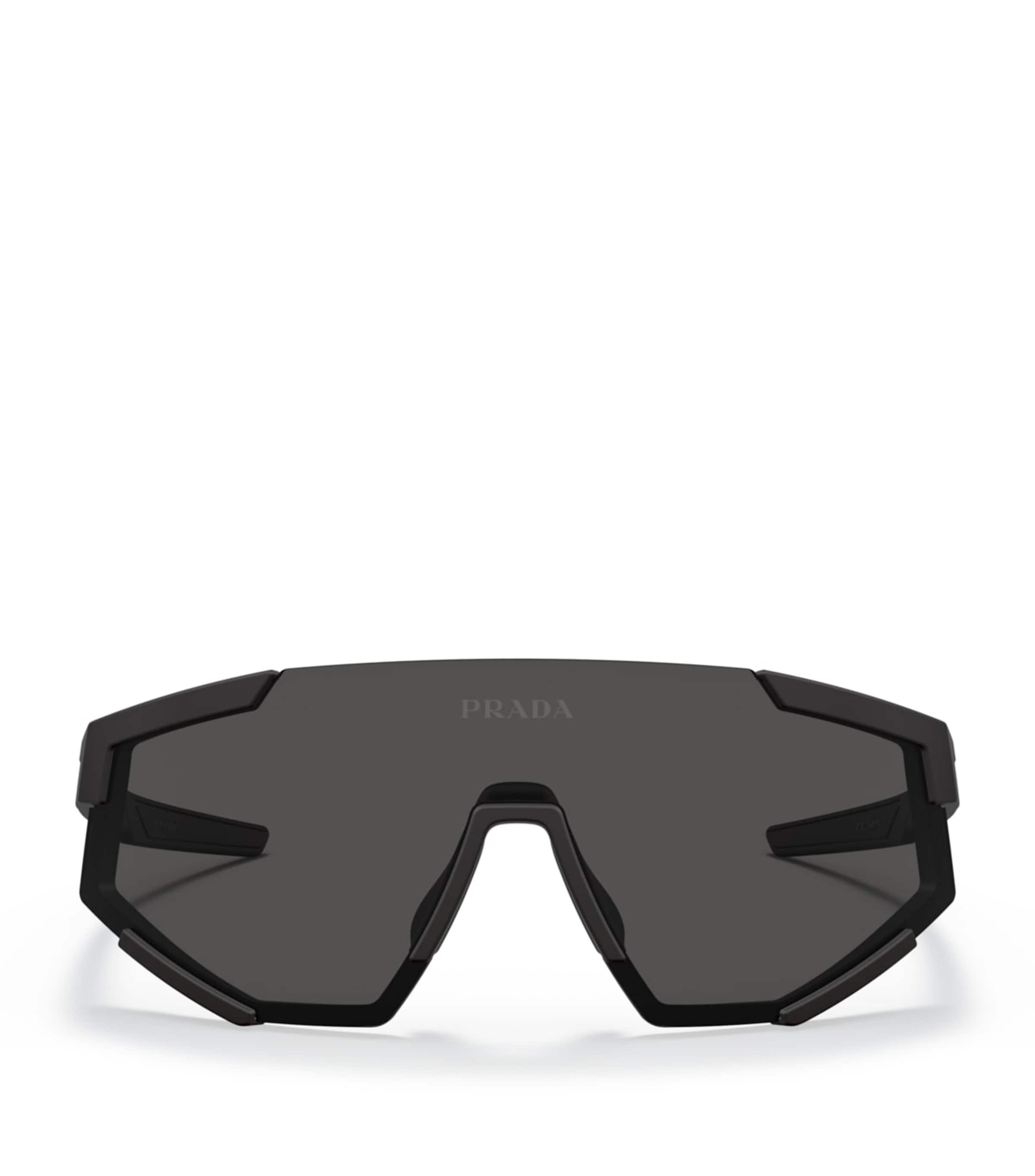 Prada Linea Rossa Shield Pillow Sunglasses Black
