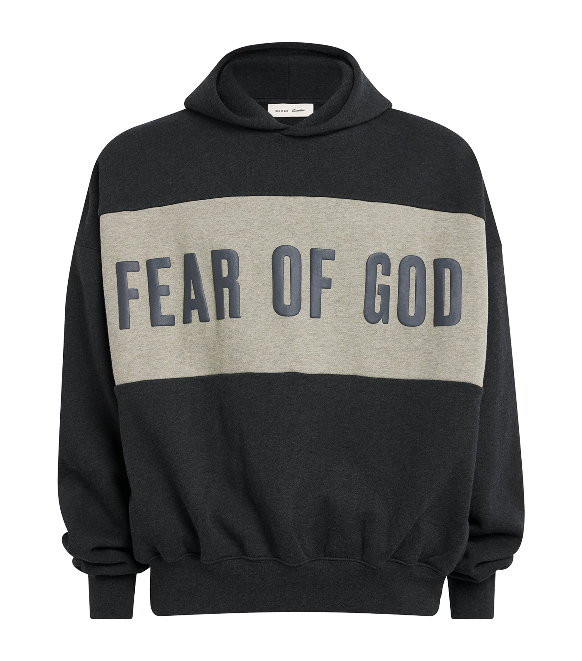 FEAR OF GOD ESSENTIALS Mens Cropped Relaxed Hoodie Irn Gry Htr/sel