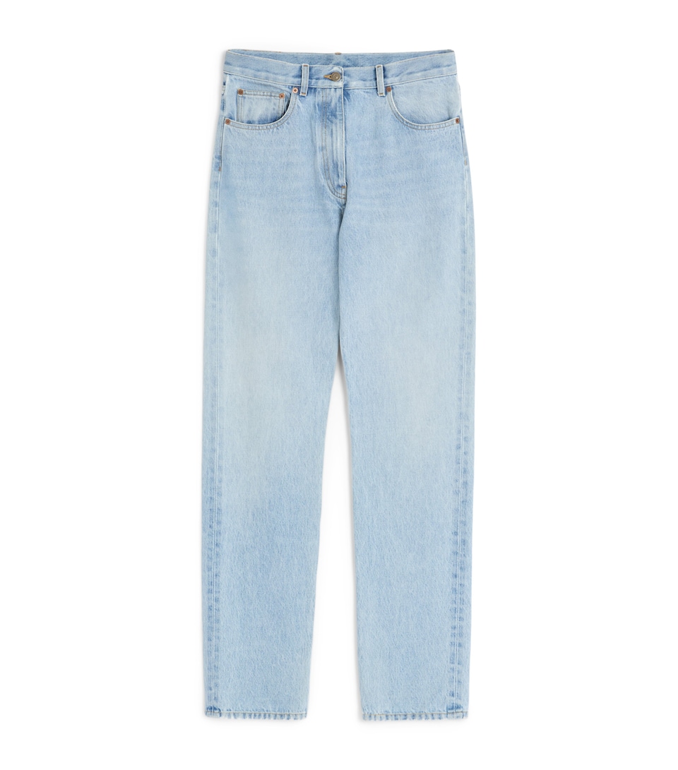 Mid-Rise Straight Jeans