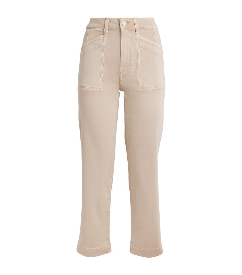 PAIGE Womens Quincy Ankle Mid-Rise Straight Jeans Vintage Warm Sand