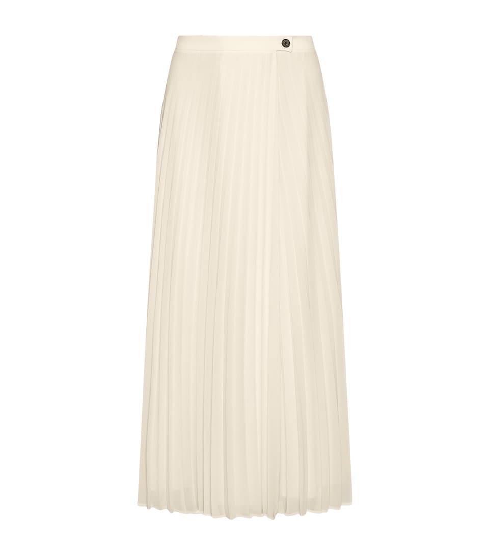 Marella Womens Georgette Pleated Skirt Wool White