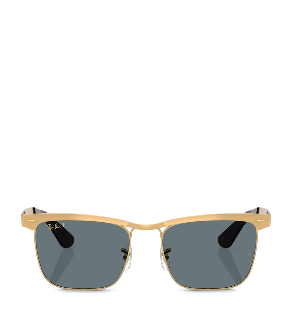 Ray-Ban Metal Wayfarer Deluxe Square Sunglasses Gold