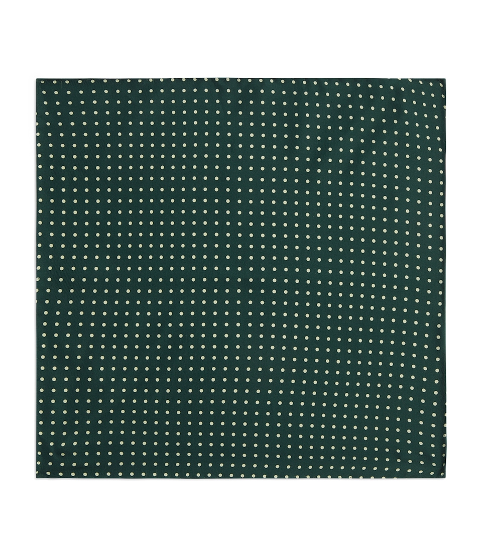 Dunhill Mulberry Silk Polka Dot Pocket Square