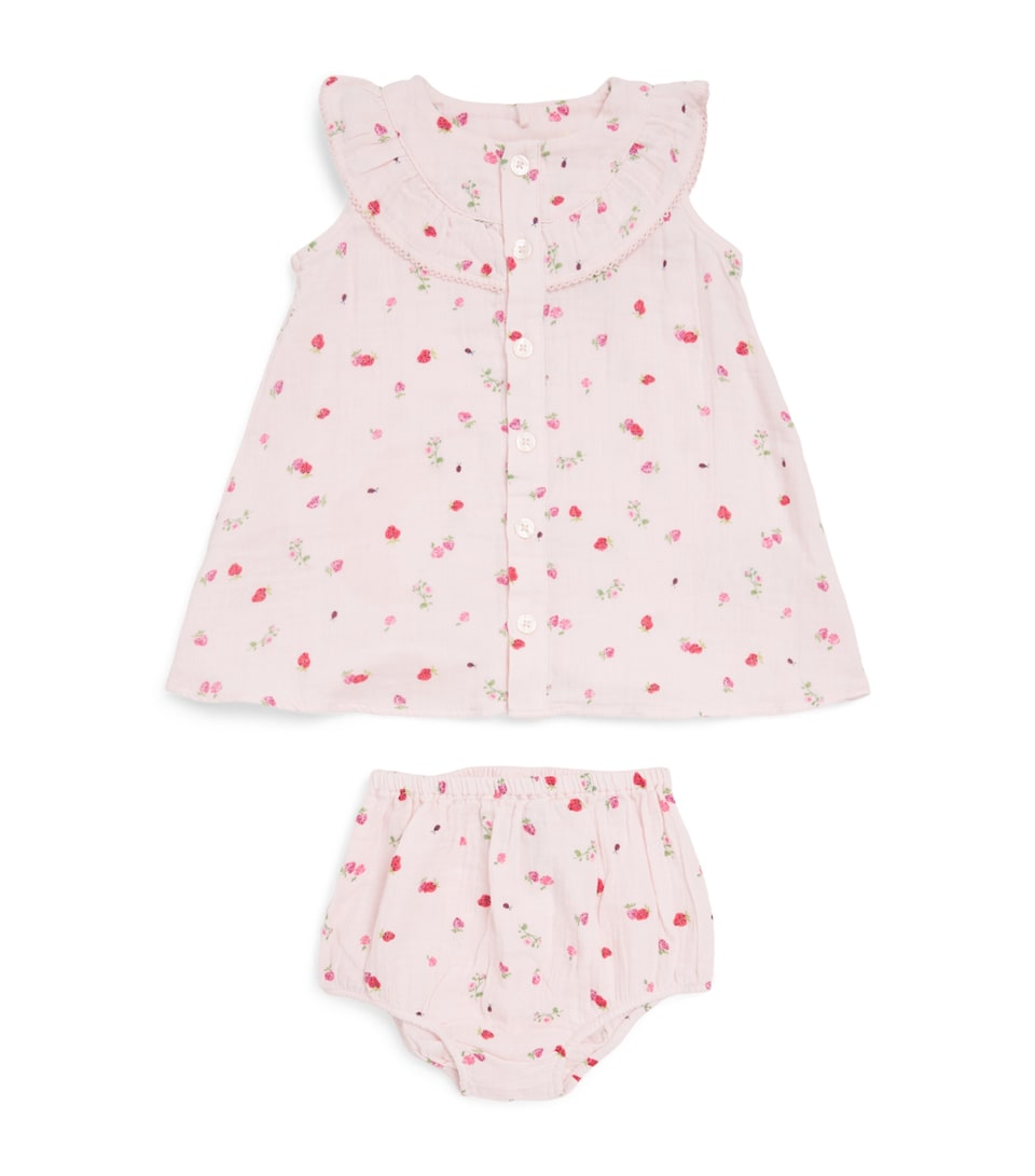 Cotton Fruit and Floral Print Dress and Bloomers Set (3-18 Months)