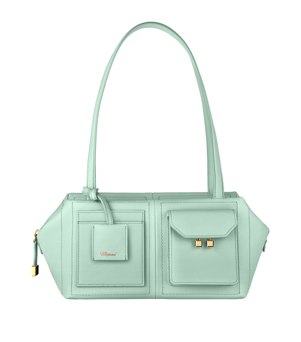 Leather Ice Cube Shoulder Bag