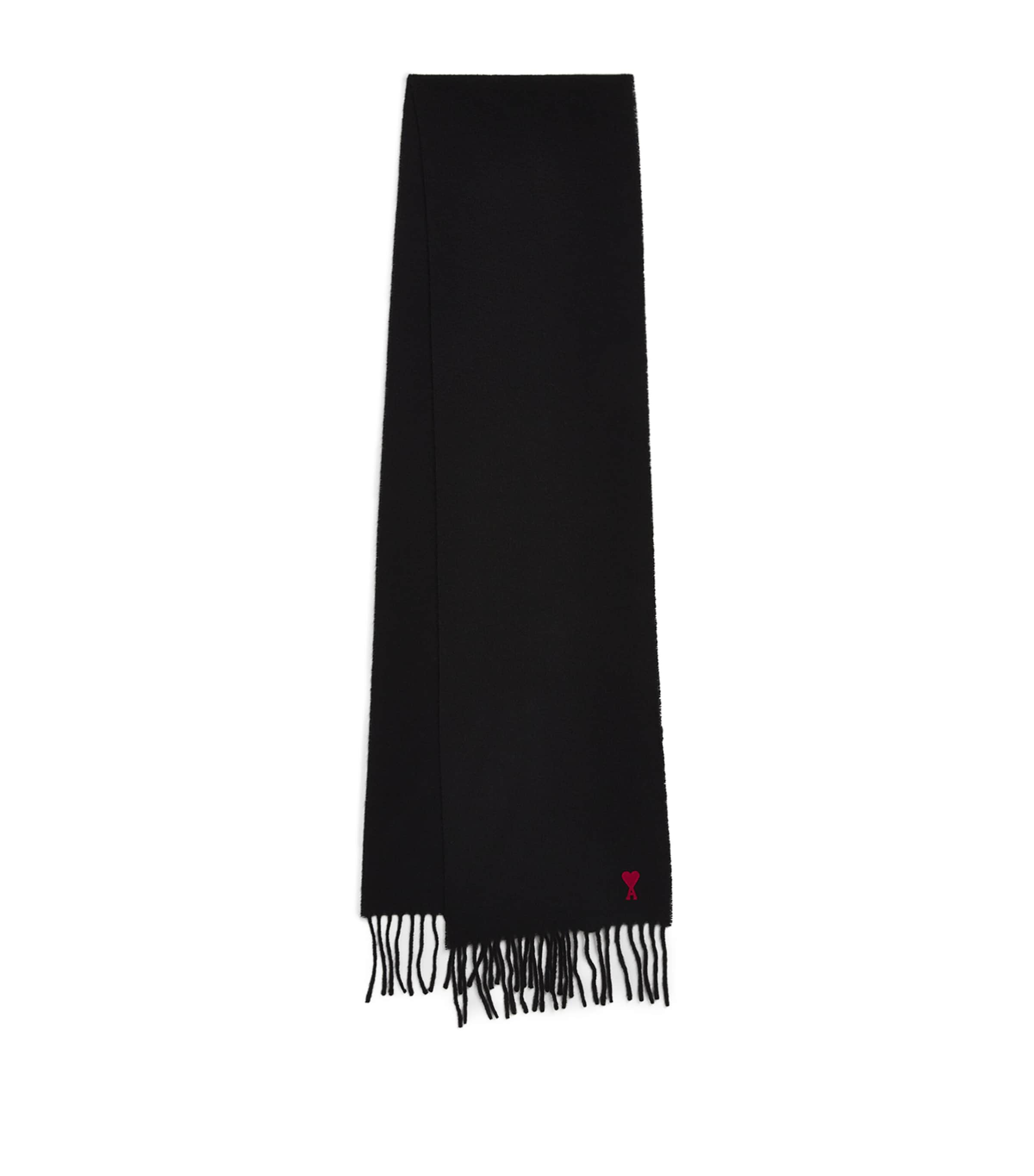 Maison Margiela Black Wool-Blend Tape Logo Scarf | Harrods US