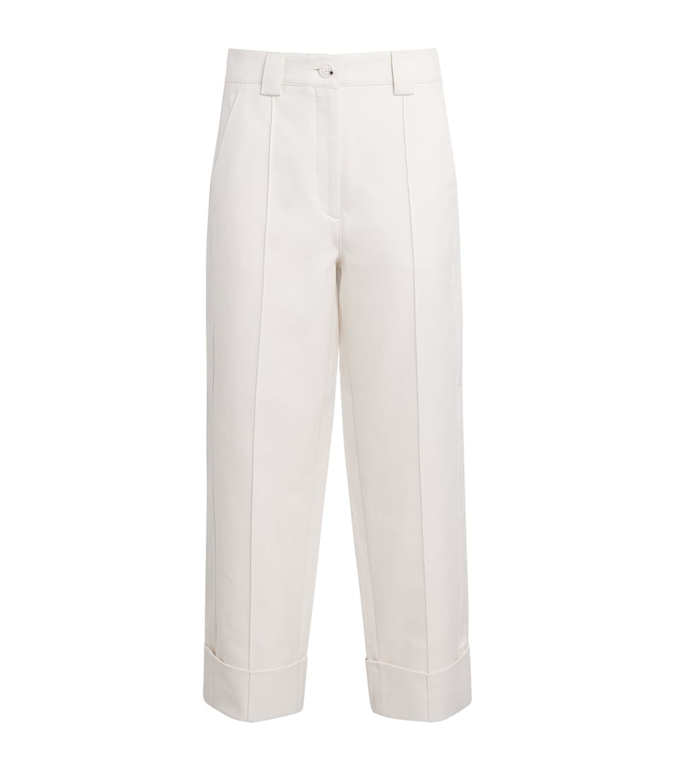 ME+EM Womens Cropped Straight Trousers Soft White