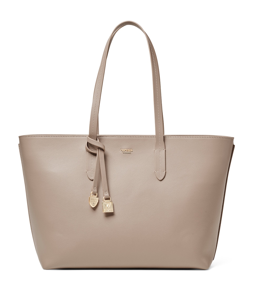 Leather East West Tote Bag