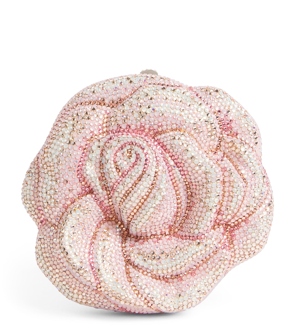 Judith Leiber Embellished Rose Clutch Bag Silvr Rose Opal Mlti