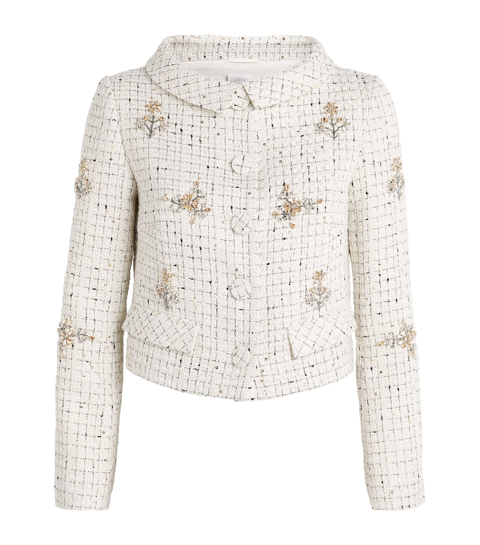 Huishan Zhang Womens Tweed Coco Jacket White