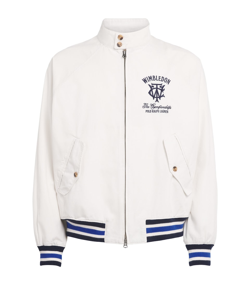 RLX Ralph Lauren Mens x Wimbledon Twill Windbreaker Jacket Deckwash White