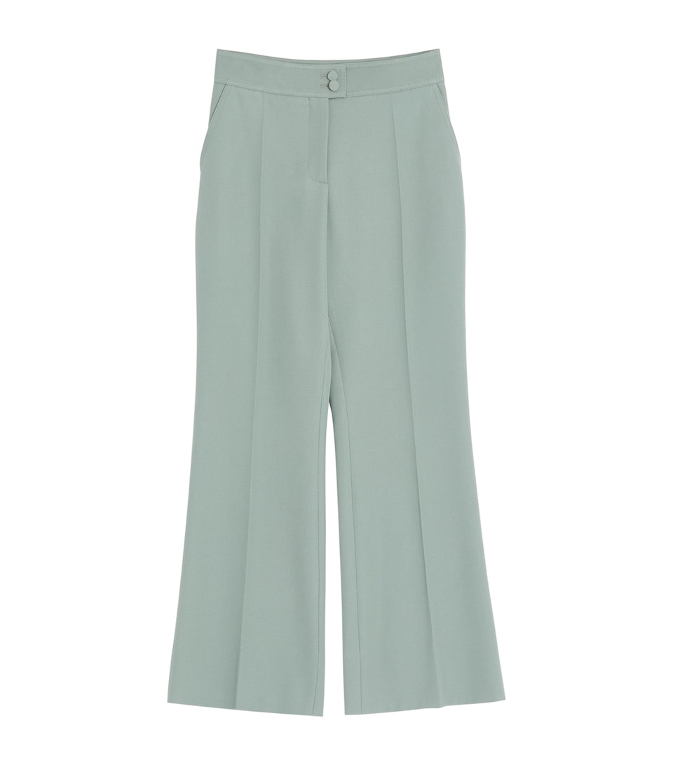 Wool Twill Flared Trousers