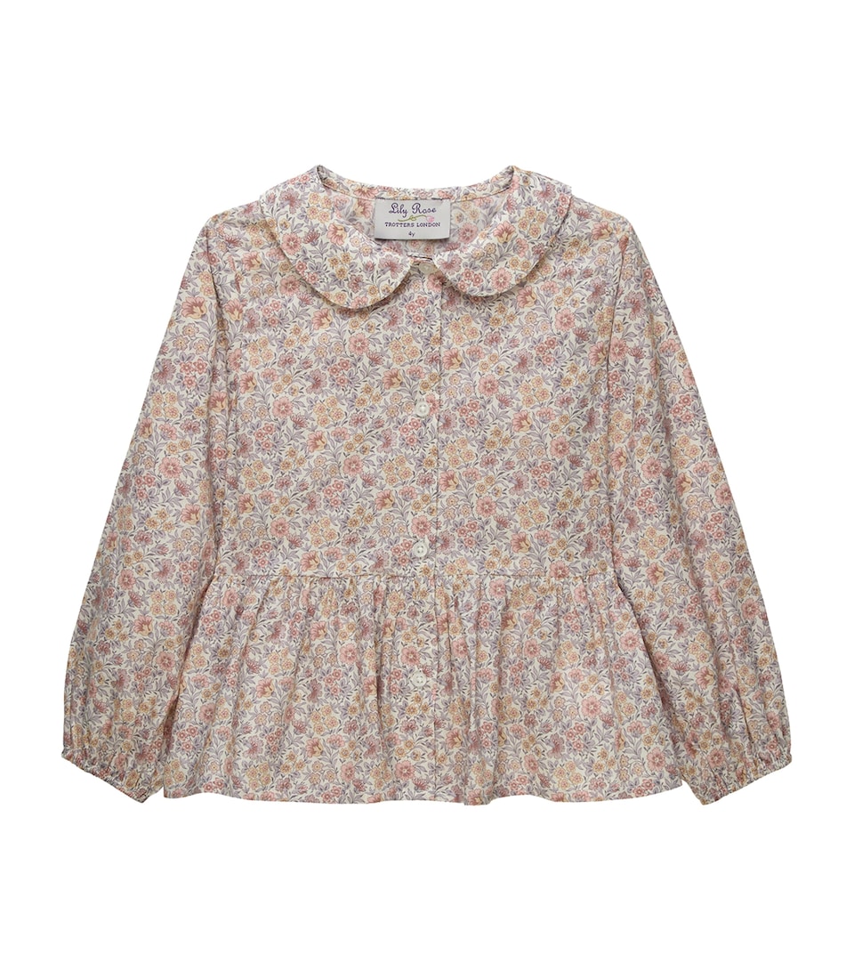 Trotters Cotton Carnation Floral Blouse (6-11 Years) Pale Pink