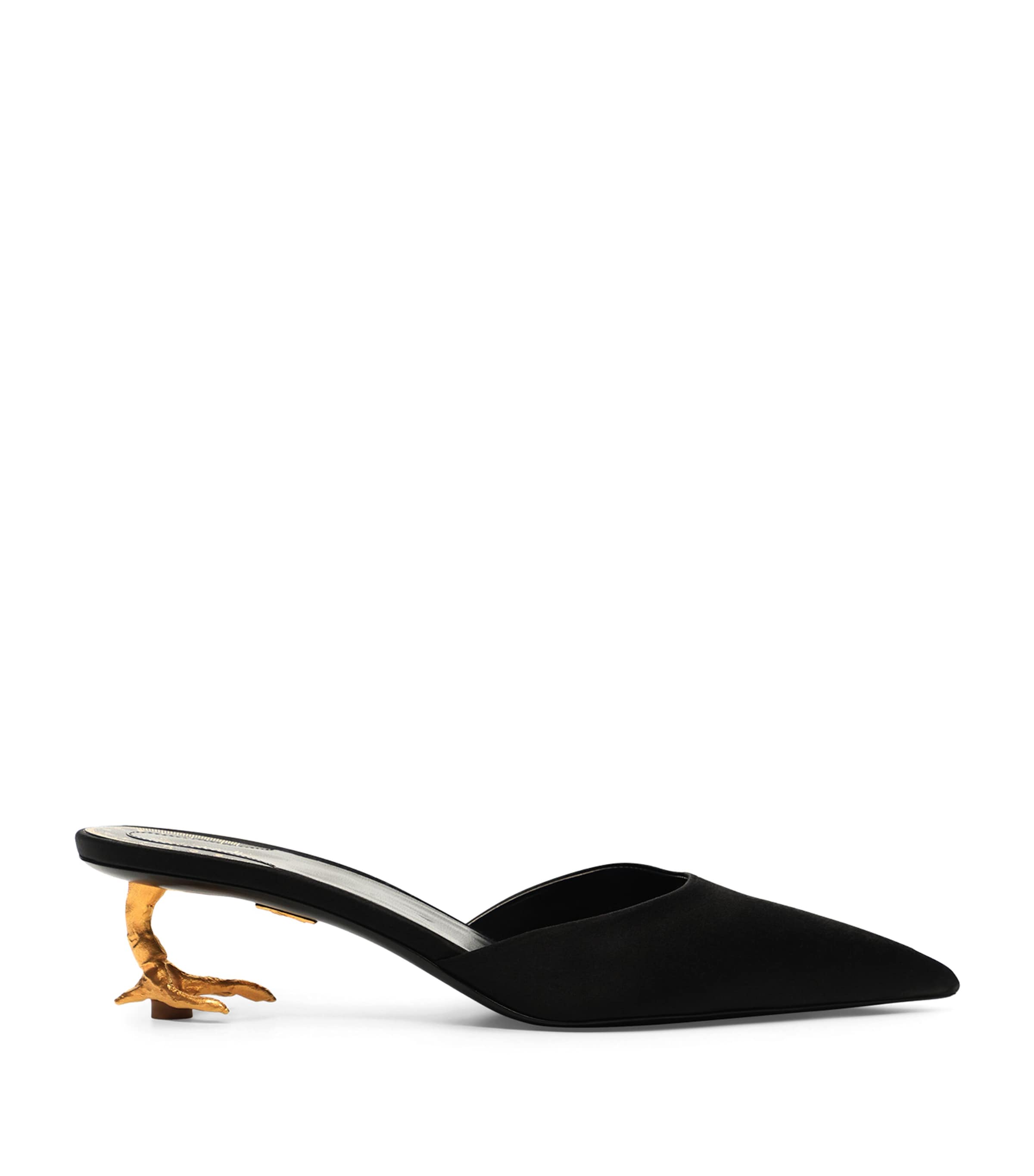 Schiaparelli Wool-Silk Surrealist Mules Black