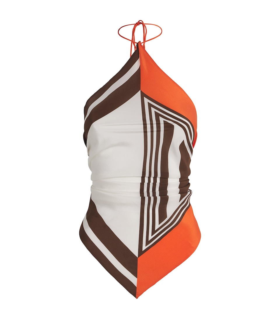 Silk Stripe Destino Scarf Top