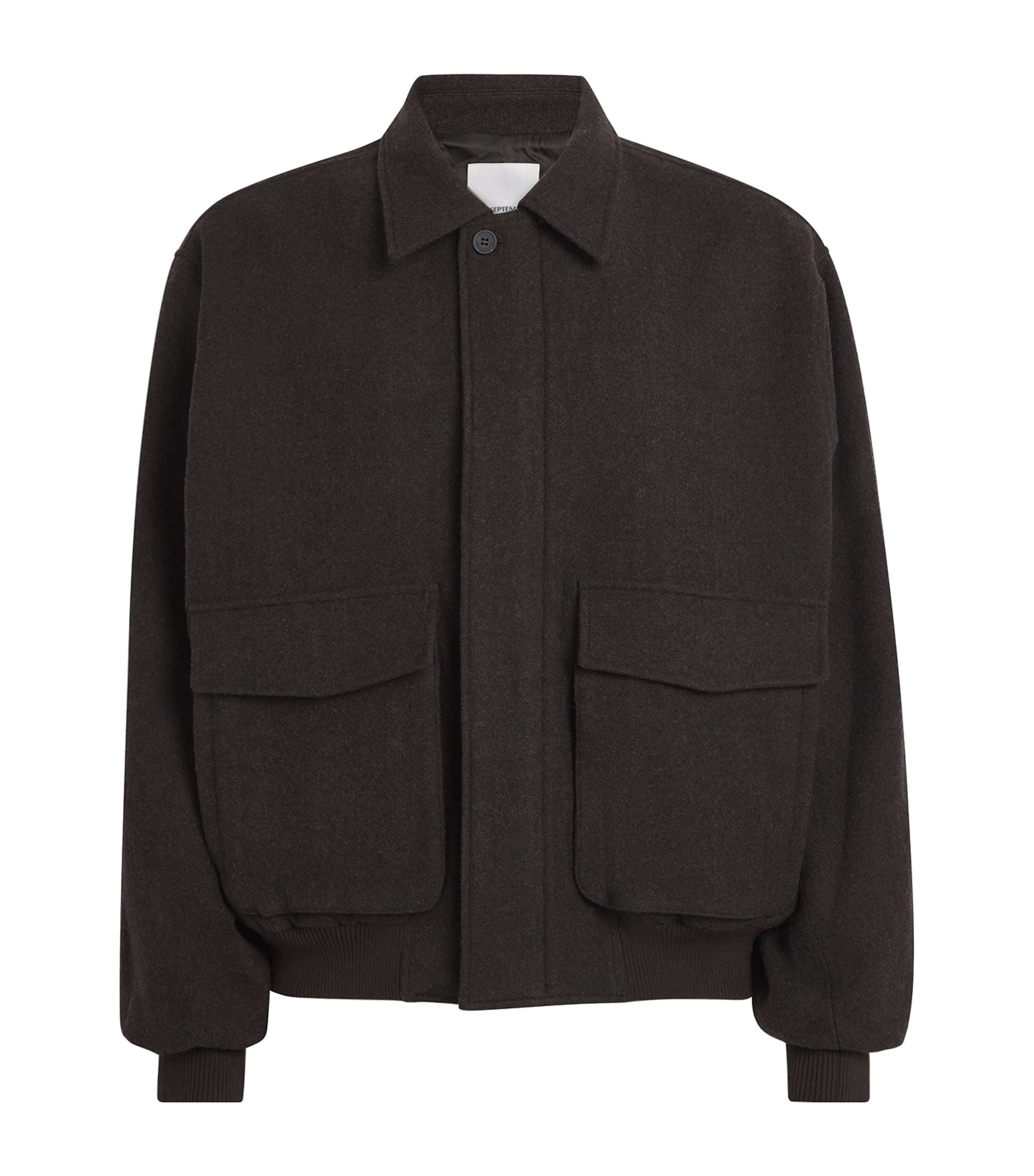 Le 17 Septembre Mens Wool Bomber Jacket Brown