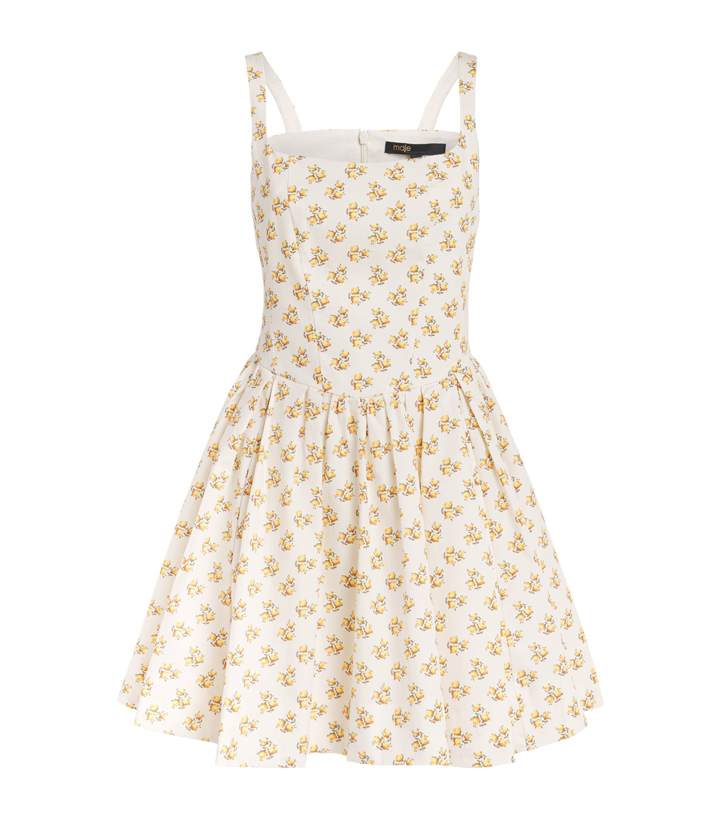 Maje Womens Floral Print Mini Dress Yellow Small Flowers