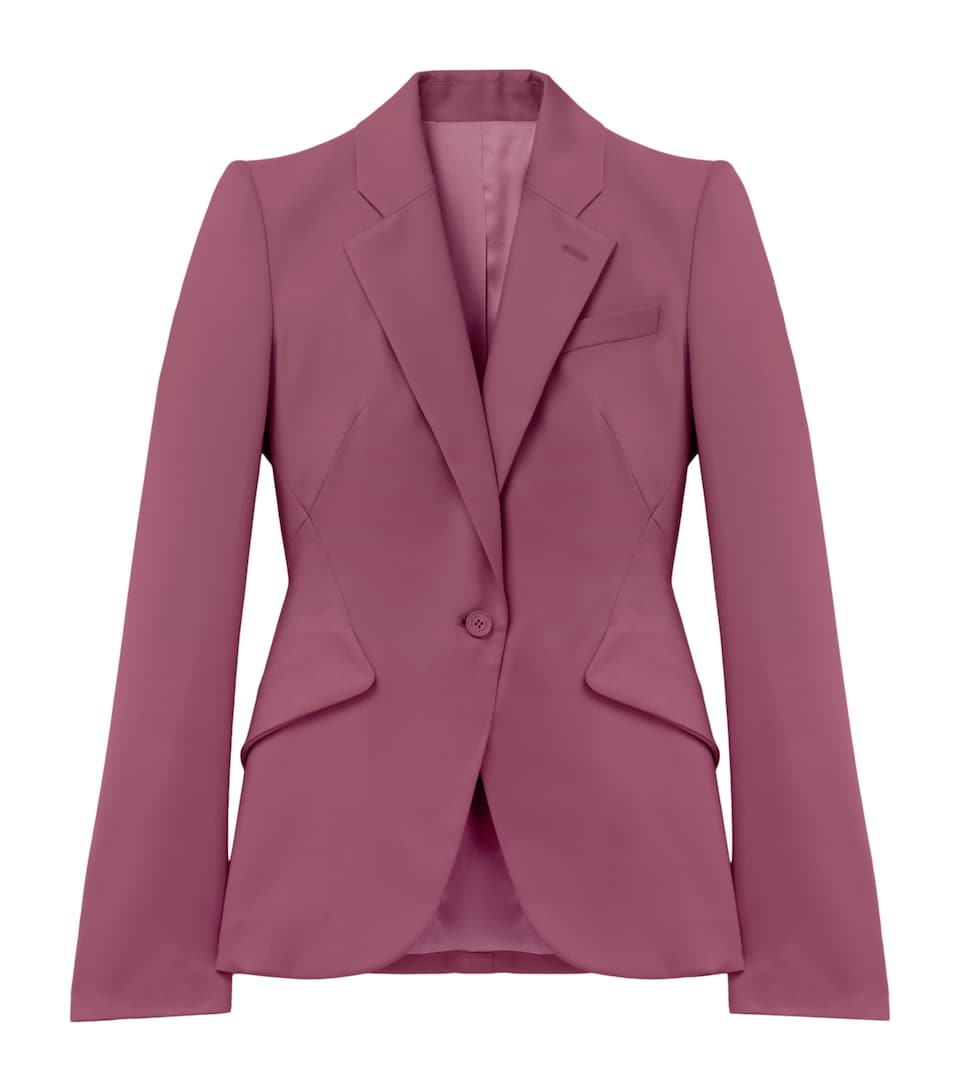 McQueen Womens Wool Single-Breasted Jacket